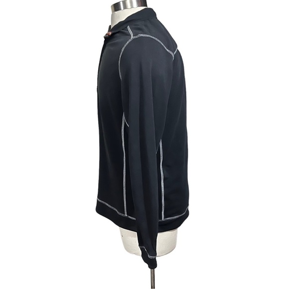 Tommy Bahama Jeans Men Black Inside Out 1/4 Zip Tech Jacket Sz M Jersey Knit - Picture 2 of 11